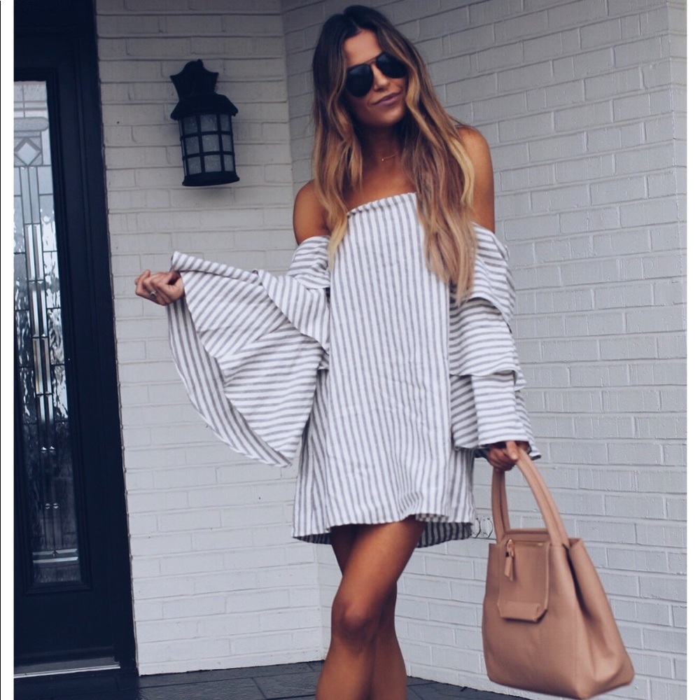Tiered omega linen dress